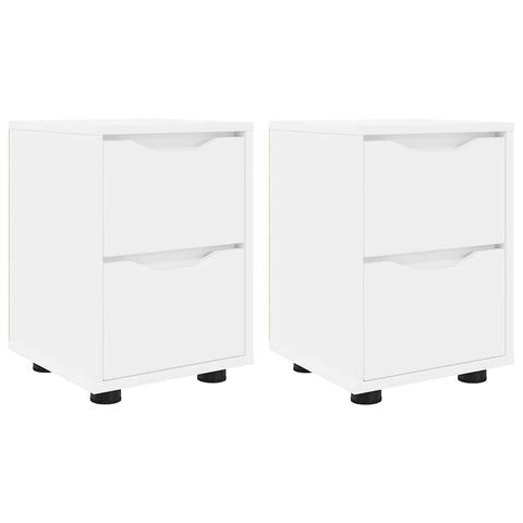 vidaXL Bedside Tables 2 pcs White 30.5 x 30 x 43 cm Engineered Wood