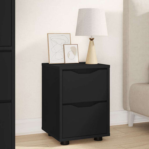 vidaXL Bedside Tables 2 pcs Black 30.5 x 30 x 43 cm Engineered Wood