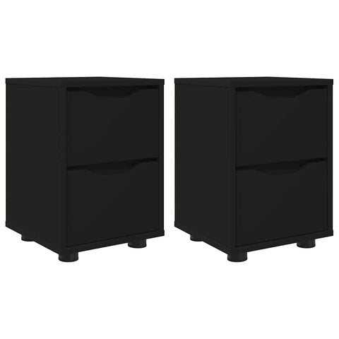 vidaXL Bedside Tables 2 pcs Black 30.5 x 30 x 43 cm Engineered Wood