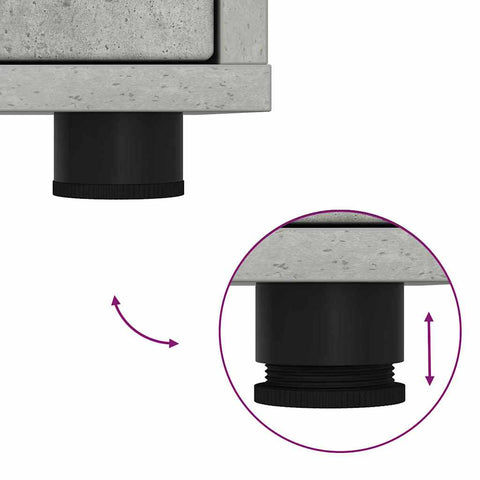 vidaXL Bedside Tables 2 pcs Concrete Grey 30.5 x 30 x 43 cm