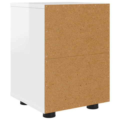 vidaXL Bedside Table with Drawer High Gloss White 30.5 x 30 x 43 cm