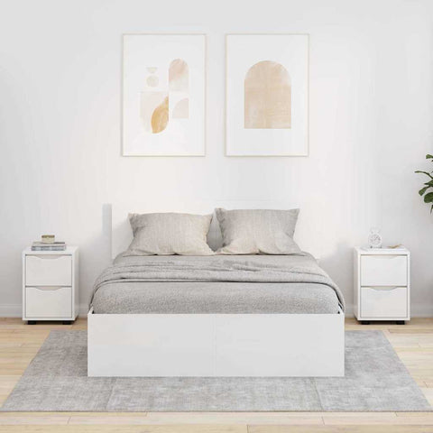 vidaXL Bedside Tables 2 pcs High Gloss White 30.5 x 30 x 43 cm