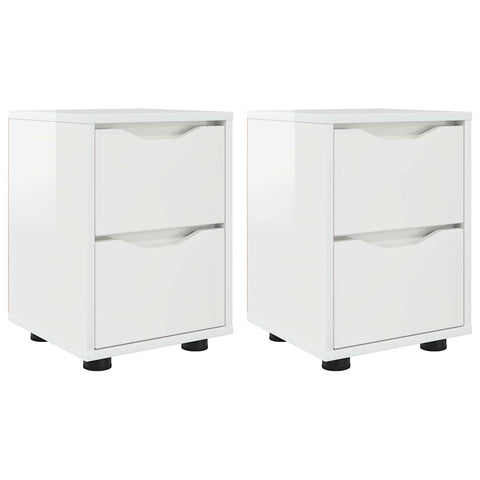 vidaXL Bedside Tables 2 pcs High Gloss White 30.5 x 30 x 43 cm
