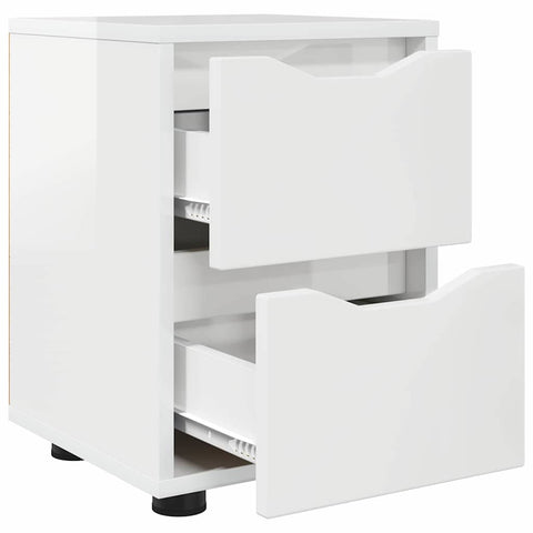 vidaXL Bedside Tables 2 pcs High Gloss White 30.5 x 30 x 43 cm