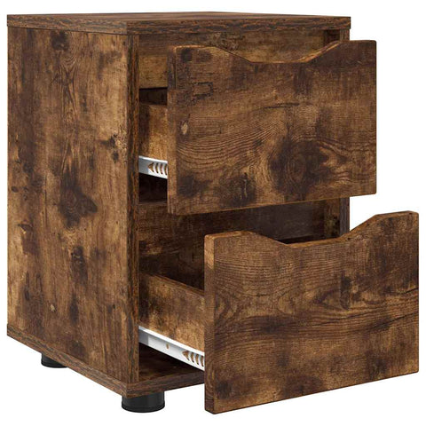 vidaXL Bedside Table Smoked Oak 30.5 x 30 x 43 cm Engineered Wood