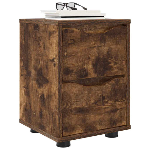 vidaXL Bedside Table Smoked Oak 30.5 x 30 x 43 cm Engineered Wood