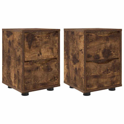 vidaXL Bedside Tables with Drawer 2 pcs Smoked Oak 30.5 x 30 x 43 cm