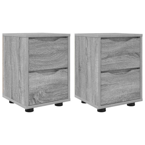 vidaXL Bedside Tables with Drawer 2 pcs Grey Sonoma 30.5 x 30 x 43 cm