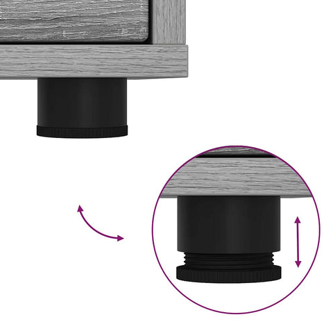 vidaXL Bedside Tables with Drawer 2 pcs Grey Sonoma 30.5 x 30 x 43 cm