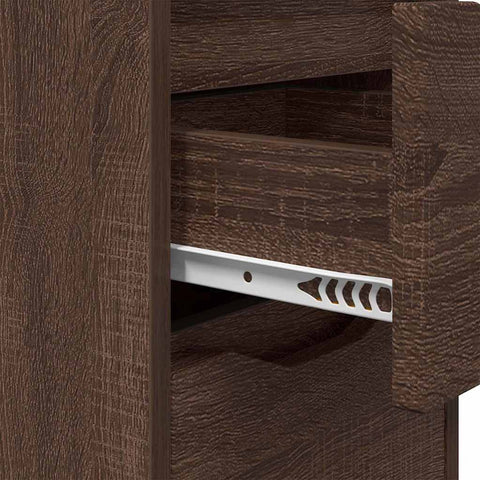 vidaXL Bedside Table Brown Oak 30.5 x 30 x 43 cm Engineered Wood