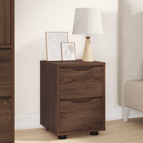 vidaXL Bedside Table Brown Oak 30.5 x 30 x 43 cm Engineered Wood