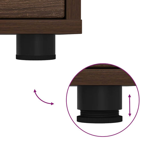 vidaXL Bedside Table Brown Oak 30.5 x 30 x 43 cm Engineered Wood