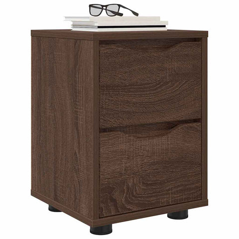 vidaXL Bedside Table Brown Oak 30.5 x 30 x 43 cm Engineered Wood