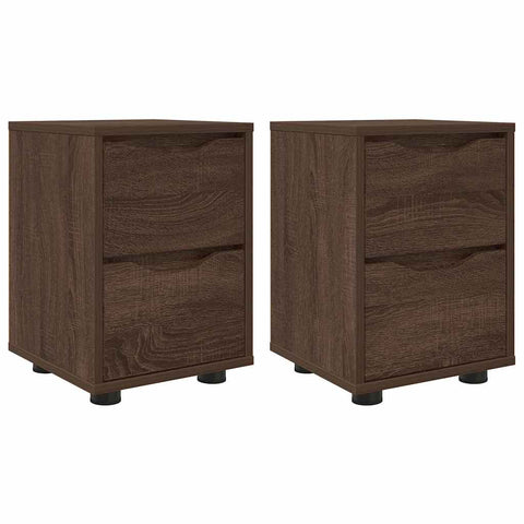 vidaXL Bedside Tables with Drawer 2 pcs Brown Oak 30.5 x 30 x 43 cm