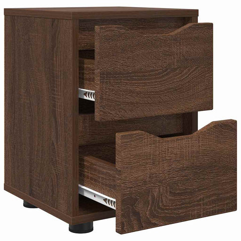 vidaXL Bedside Tables with Drawer 2 pcs Brown Oak 30.5 x 30 x 43 cm