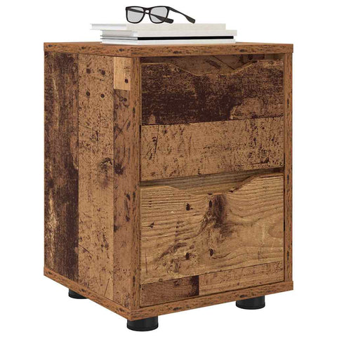 vidaXL Bedside Table Old Wood 30.5 x 30 x 43 cm Engineered Wood