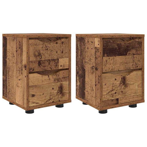 vidaXL Bedside Tables 2 pcs Old Wood 30.5 x 30 x 43 cm Engineered Wood