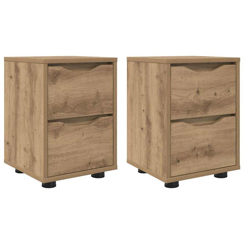 vidaXL Bedside Tables with Drawer 2 pcs Artisan Oak 30.5 x 30 x 43 cm