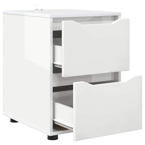 vidaXL Storage Cabinet High Gloss White 40 x 48 x 57 cm