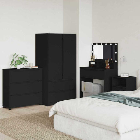 vidaXL Storage Cabinet Black 80 x 31 x 81 cm Engineered Wood