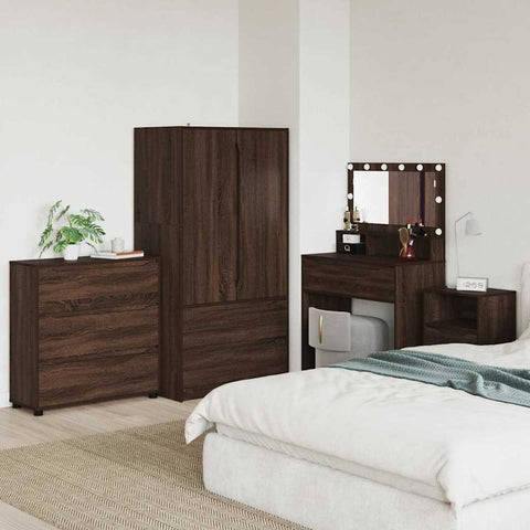 vidaXL Storage Cabinet Brown Oak 80 x 31 x 81 cm Engineered Wood