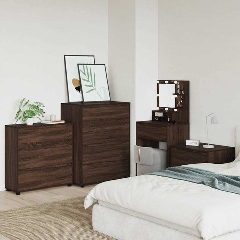 vidaXL Storage Cabinet Brown Oak 80 x 31 x 81 cm Engineered Wood