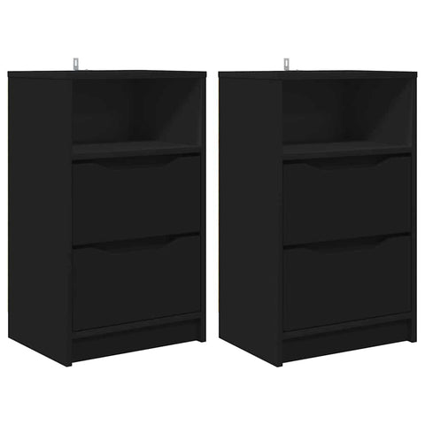 vidaXL Bedside Tables 2 pcs Black 40 x 30 x 467 cm Engineered Wood