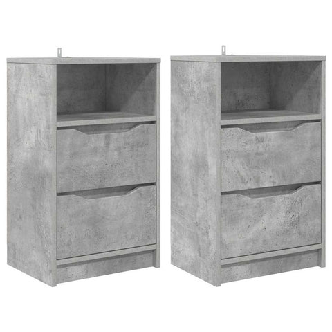 vidaXL Bedside Tables with Drawer 2 pcs Concrete Grey 40 x 30 x 467 cm