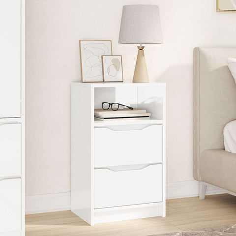 vidaXL Bedside Table High Gloss White 40 x 30 x 467 cm Engineered Wood