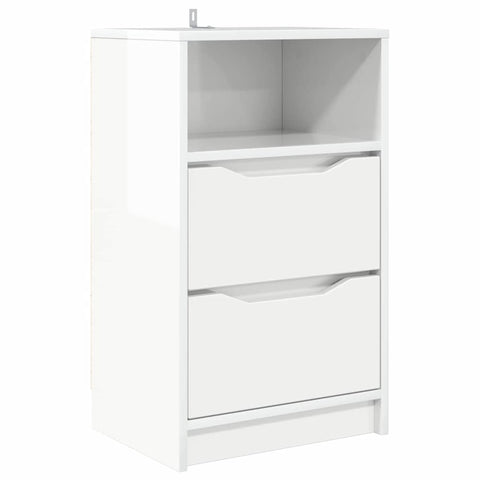 vidaXL Bedside Table High Gloss White 40 x 30 x 467 cm Engineered Wood