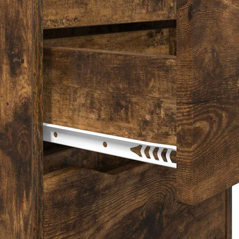 vidaXL Bedside Table Smoked Oak 40 x 30 x 467 cm Engineered Wood