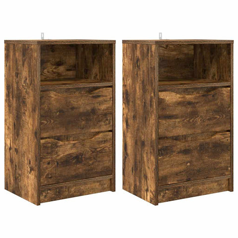 vidaXL Bedside Tables with Drawer 2 pcs Smoked Oak 40 x 30 x 467 cm