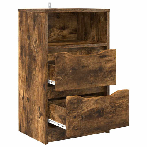 vidaXL Bedside Tables with Drawer 2 pcs Smoked Oak 40 x 30 x 467 cm