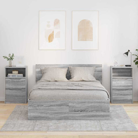 vidaXL Bedside Tables with Drawer 2 pcs Grey Sonoma 40 x 30 x 467 cm