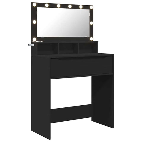 vidaXL Bedroom Dressing Tables with Drawer Black 80 x 39.6 x 135 cm