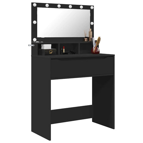 vidaXL Bedroom Dressing Tables with Drawer Black 80 x 39.6 x 135 cm