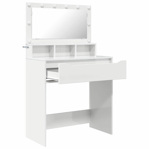 vidaXL Bedroom Dressing Tables High Gloss White 80 x 39.6 x 135 cm