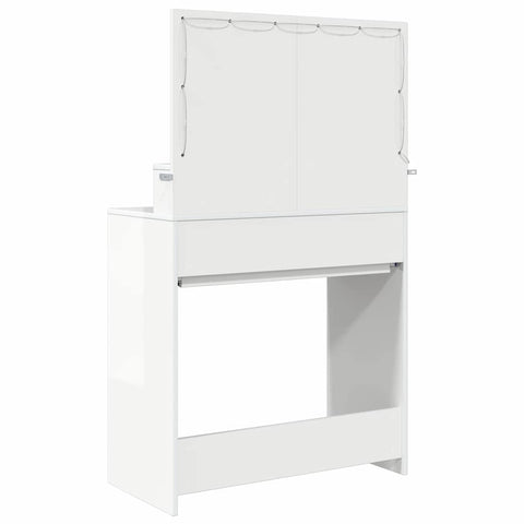 vidaXL Bedroom Dressing Tables High Gloss White 80 x 39.6 x 135 cm