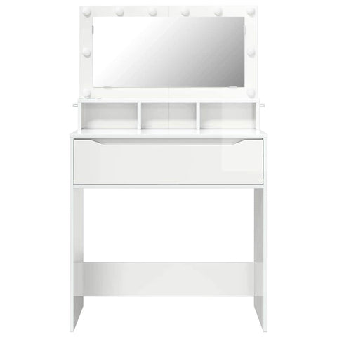 vidaXL Bedroom Dressing Tables High Gloss White 80 x 39.6 x 135 cm