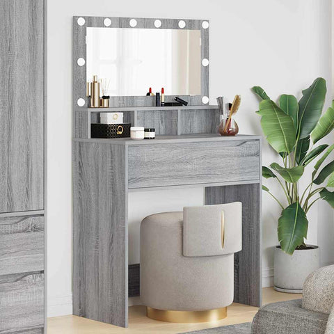 vidaXL Bedroom Dressing Tables Grey Sonoma 80 x 39.6 x 135 cm