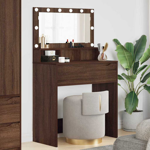 vidaXL Bedroom Dressing Tables Brown Oak 80 x 39.6 x 135 cm