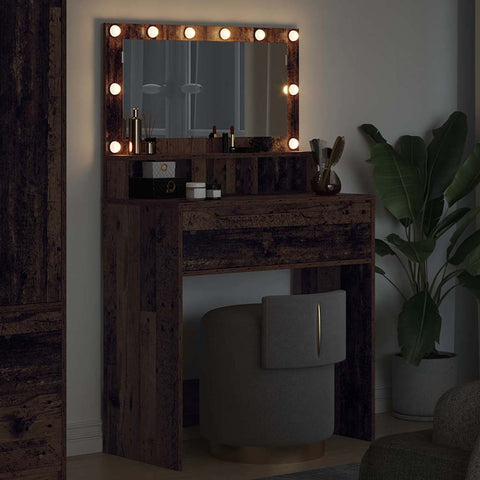 vidaXL Bedroom Dressing Tables with Drawer Old Wood 80 x 39.6 x 135 cm