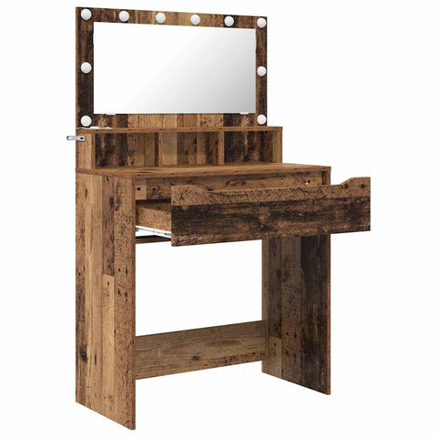 vidaXL Bedroom Dressing Tables with Drawer Old Wood 80 x 39.6 x 135 cm