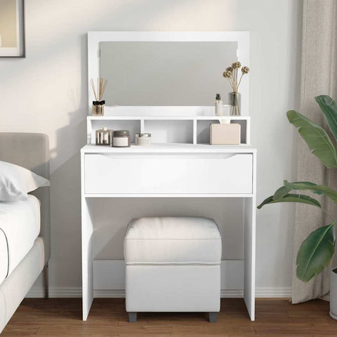 vidaXL Bedroom Dressing Tables with Drawer White 80 x 39.6 x 135 cm