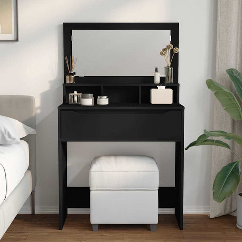 vidaXL Bedroom Dressing Tables with Drawer Black 80 x 39.6 x 135 cm