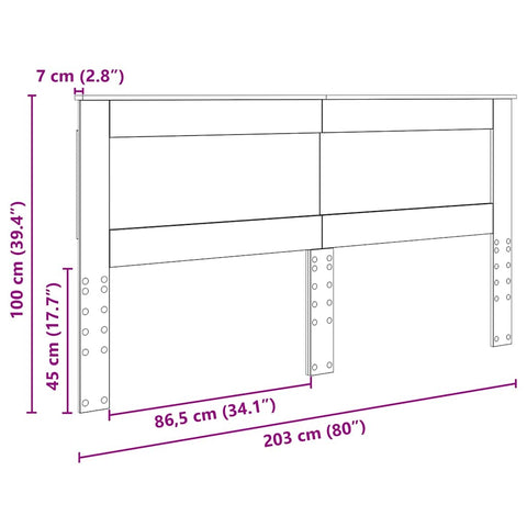 vidaXL Headboard with Headboard Sonoma Oak 200 cm Engineered Wood