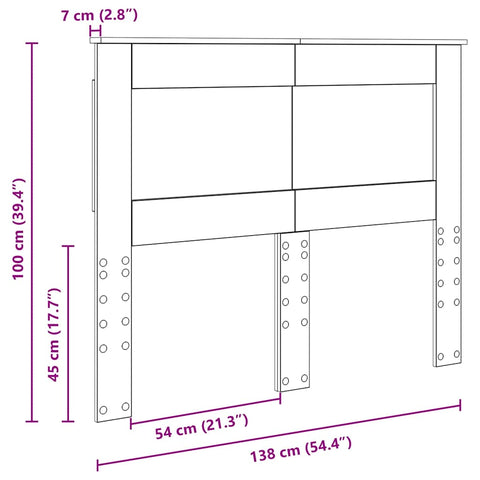 vidaXL Headboard with Headboard Black Oak 135 cm Engineered Wood
