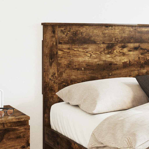 vidaXL Headboard with Headboard Smoked Oak 135 cm Engineered Wood