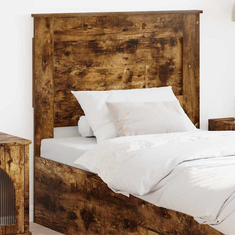 vidaXL Headboard with Headboard Smoked Oak 90 cm Engineered Wood