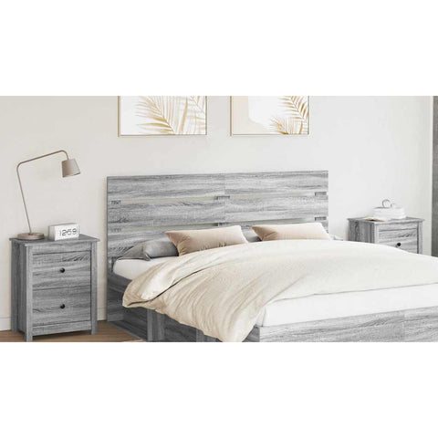 vidaXL Headboard with Headboard Grey Sonoma 200 cm Engineered Wood